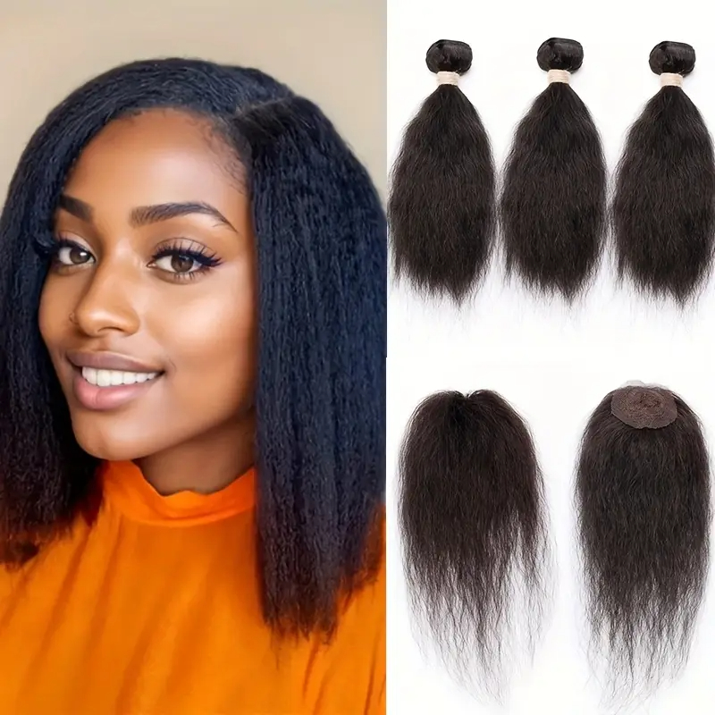 Winter Clothing Bundle - Kinky Straight Bundles With Closure Indian