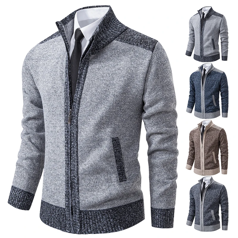 Wool Blend Coat - Cardigan sweater coat men's 2023 new