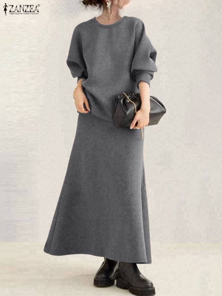Winter Clothing Korea - ZANZEA Women Autumn Pullover Sweatshirt and