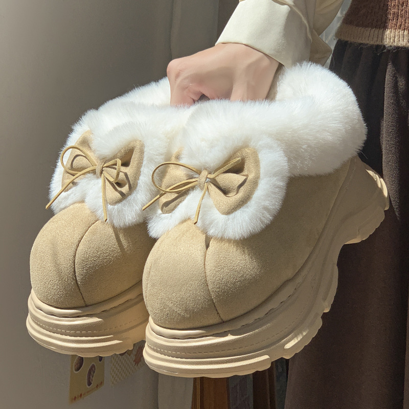 Warm Faux Fur Fluffy Slippers  - Winter Clothing Korea recension och pris