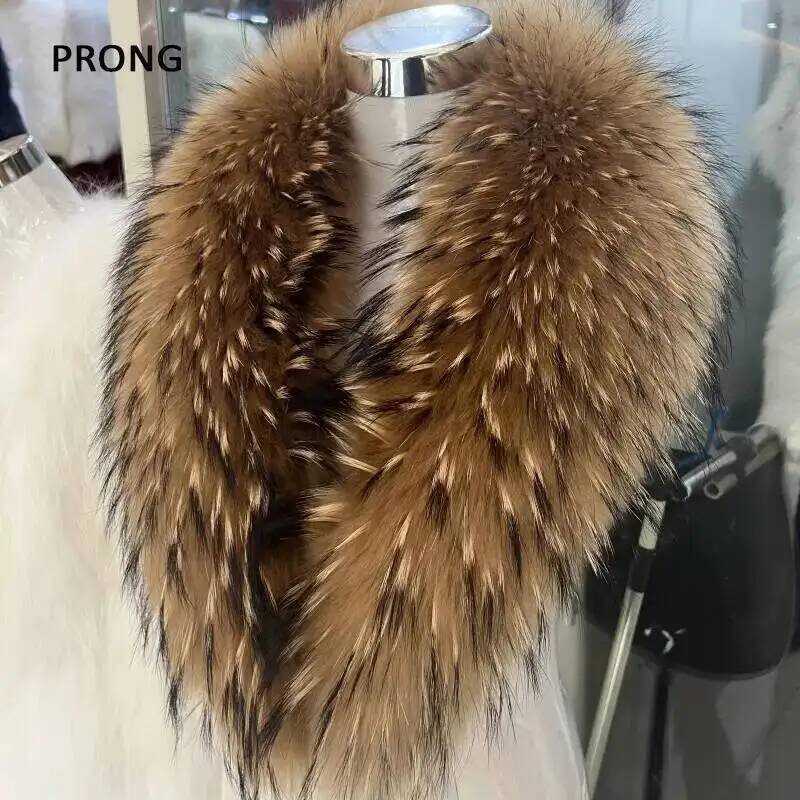 Natural Raccoon Fur Collar Rea - Winter Clothing Color recension och pris