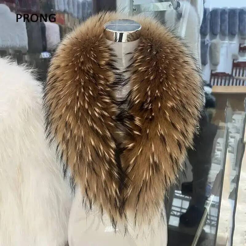 Natural Raccoon Fur Collar Rea - Winter Clothing Color recension och pris
