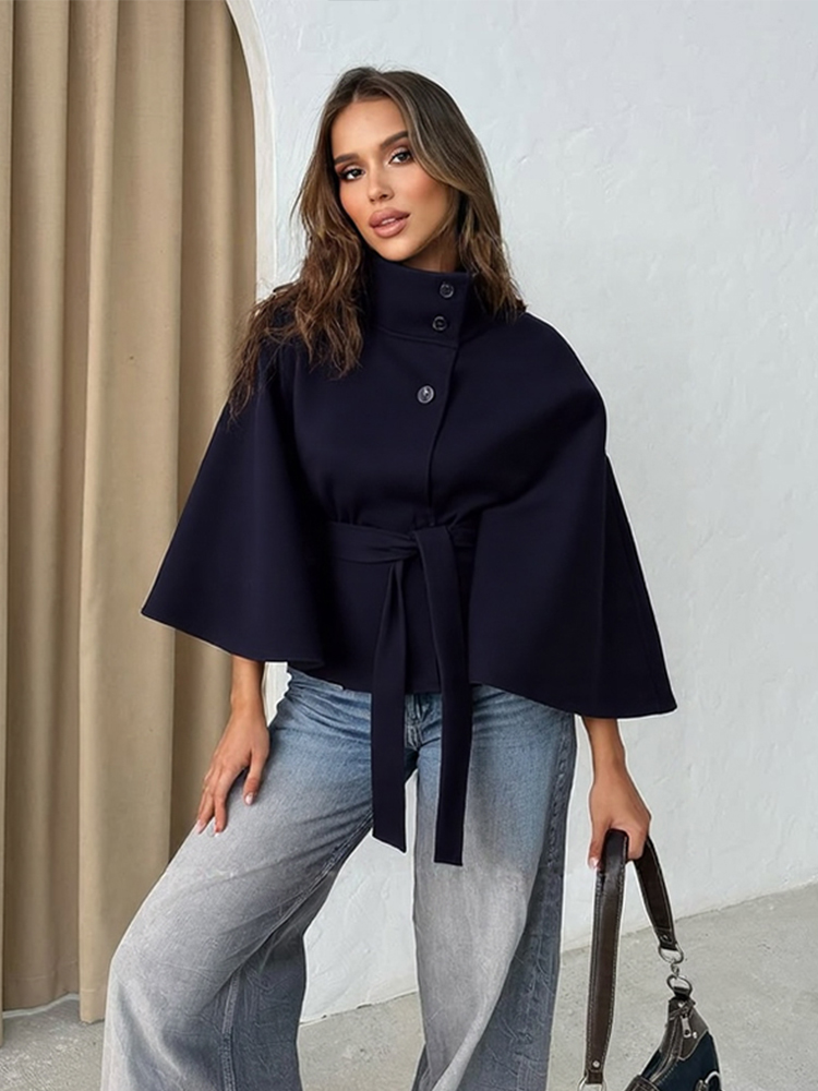 Elegant Wool Blend Cropped Coa - Wool Blend Coat recension och pris