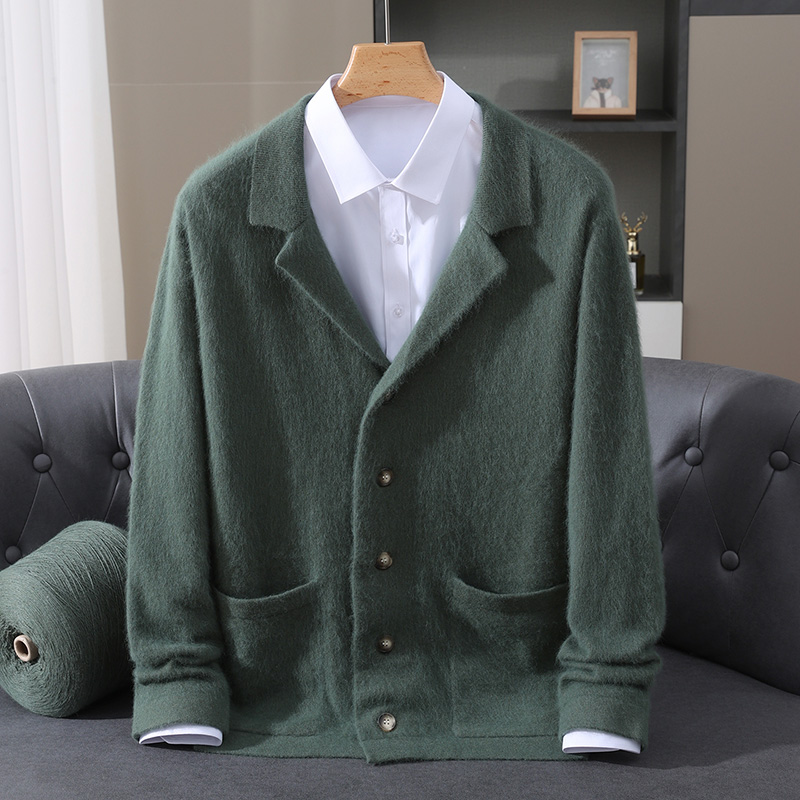 New Mink Wool Cardigan Men's P - Wool Blend Coat recension och pris