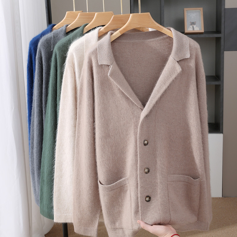 New Mink Wool Cardigan Men's P - Wool Blend Coat recension och pris