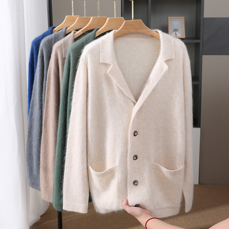 New Mink Wool Cardigan Men's P - Wool Blend Coat recension och pris