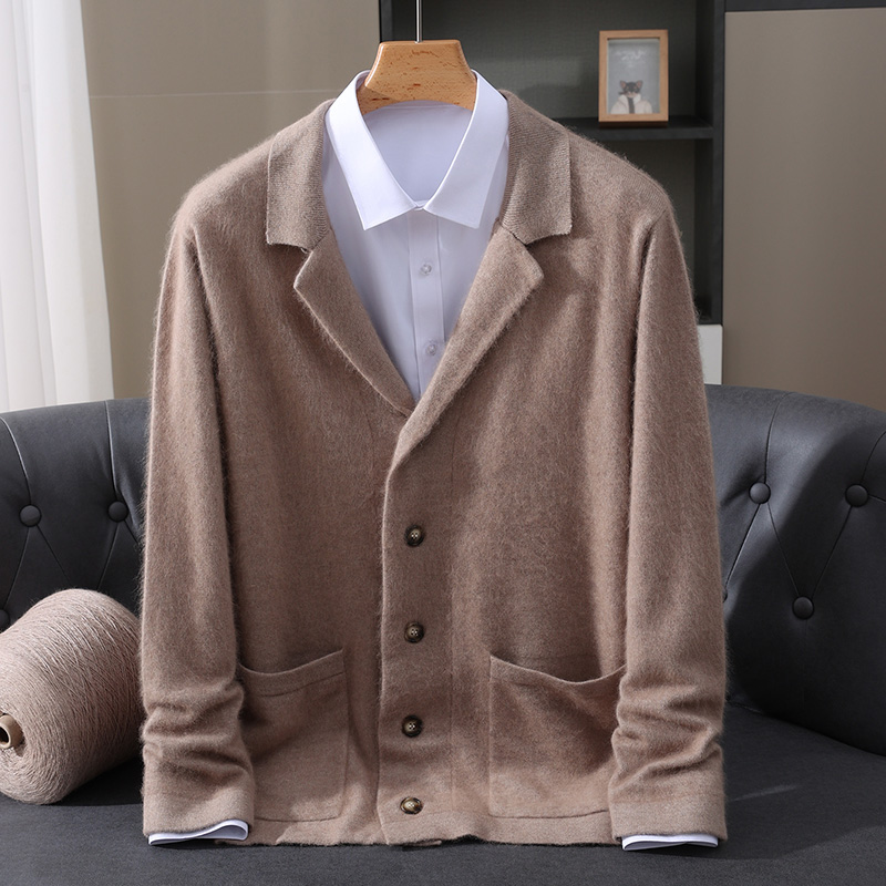 New Mink Wool Cardigan Men's P - Wool Blend Coat recension och pris