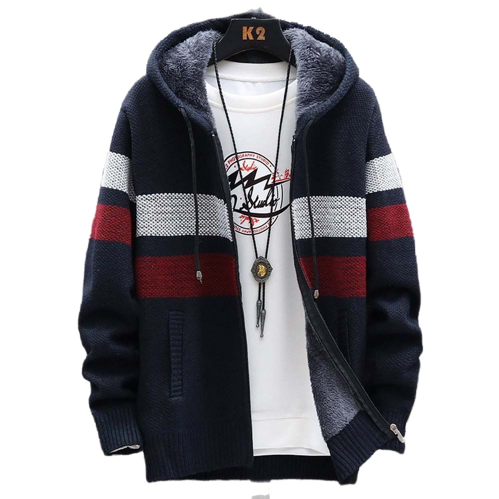 Men's Striped Sweater Coat Thi - Wool Blend Coat recension och pris