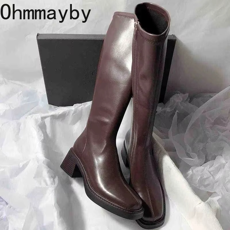Vintage Thick Heel Women Knee  - Winter Clothing Korea recension och pris
