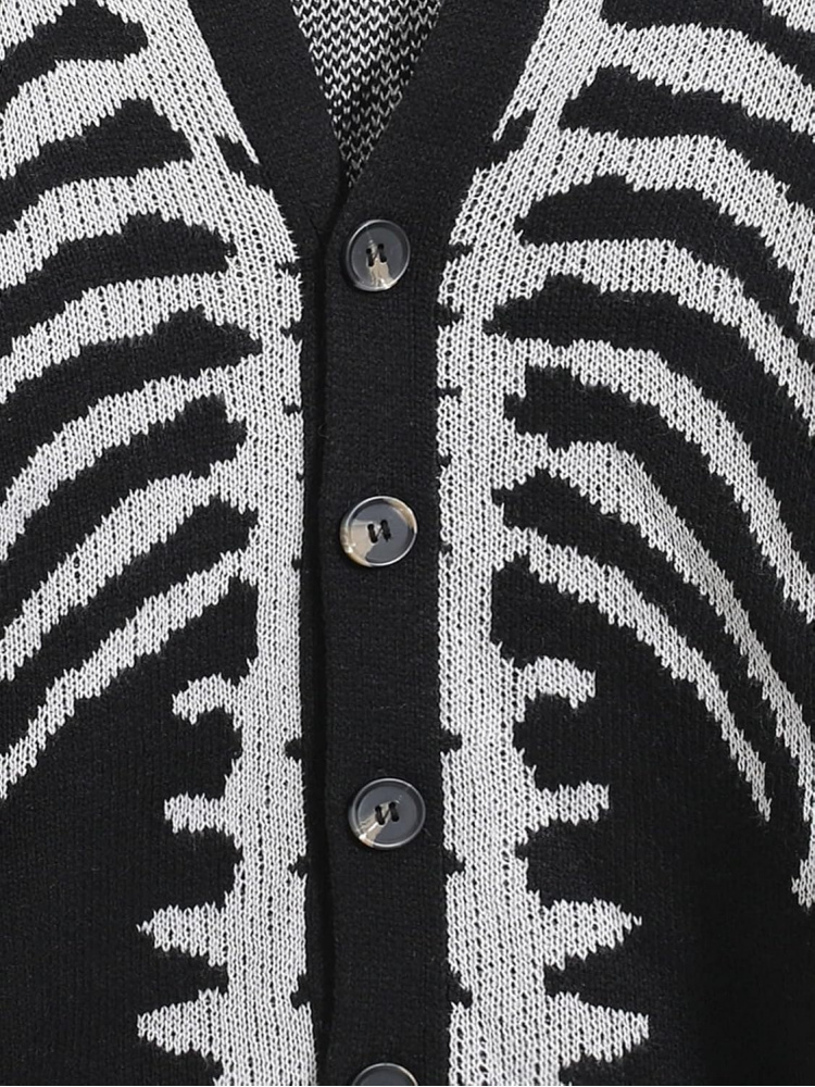 Men's Skeleton Pattern Cardiga - Wool Blend Coat recension och pris