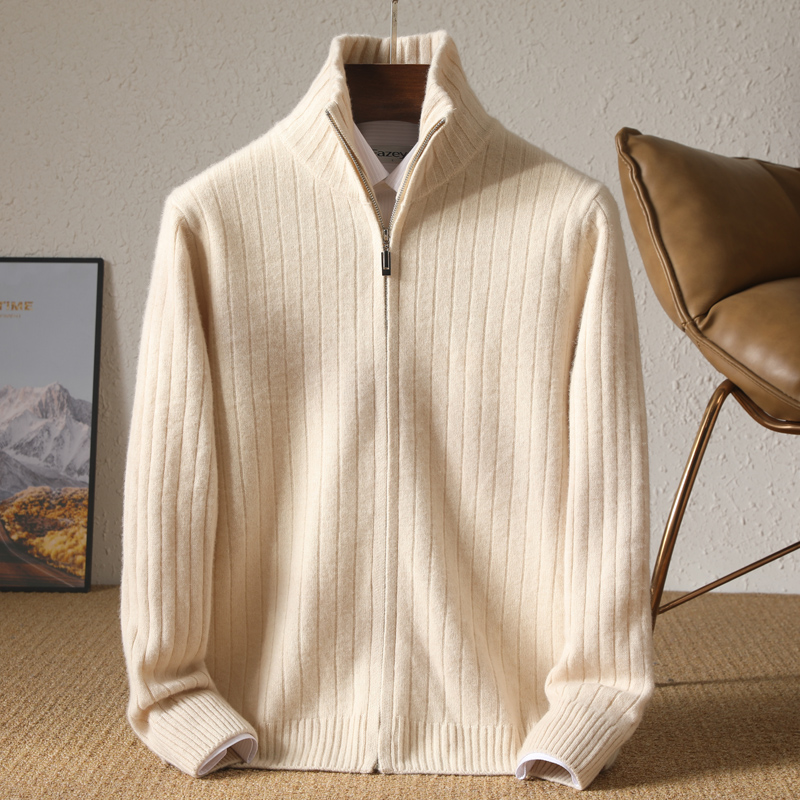 Men 100% Merino Wool Stand-Up  - Wool Blend Coat recension och pris