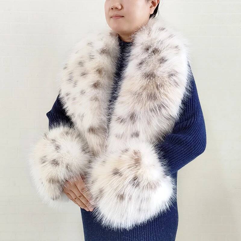 Large Women Faux Fox Fur Scarf - Winter Clothing Color recension och pris
