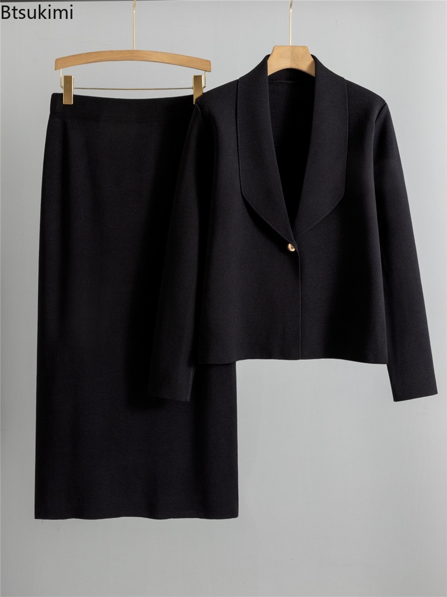 Autumn Winter Knitted Two-piec - Winter Clothing Color recension och pris
